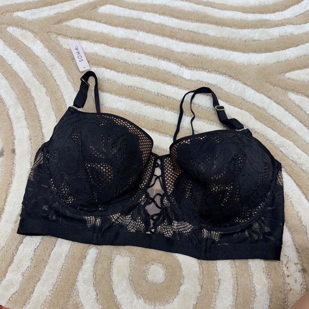 Soma Sexiest Mesh and Lace Balconette Bra Black 38D NwT